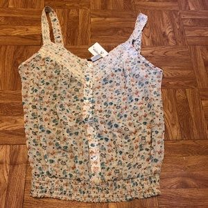 Sheer floral tank